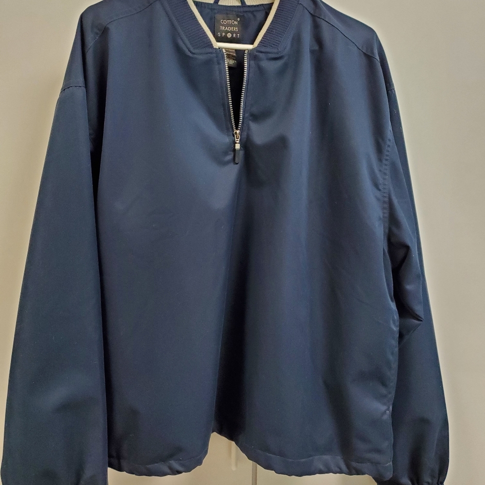 Cotton Traders Sport wind shirt, Navy, Med
